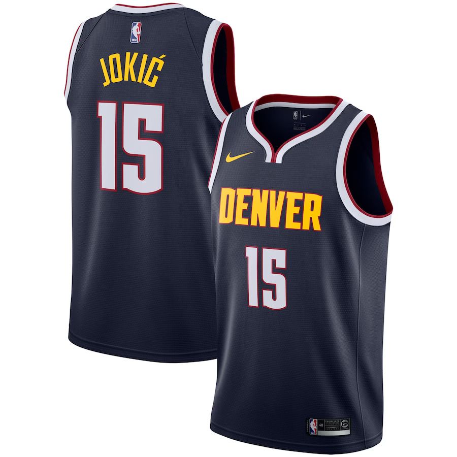 Men Denver Nuggets #15 Nikola Jokic Nike Navy Replica Swingman NBA Jersey
